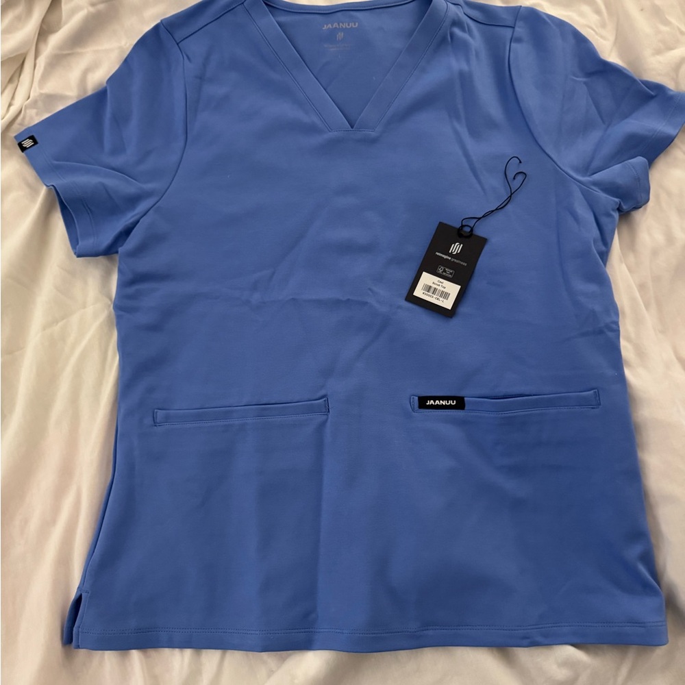 Jaanuu Light Blue Scrub Top